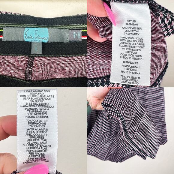 Eva Franco Anthropologie Houndstooth Margot High Rise Kick Flare Ankle Pants Lg - Picture 12 of 15